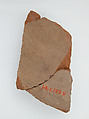 Ostrakon with Biblical Text Concordance, Pottery fragments with ink inscription, Coptic