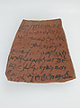 Ostrakon with a Letter to Cyriacus, Pottery fragment with ink inscription, Coptic