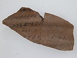 Ostrakon, Pottery fragments with ink inscription, Coptic