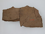 Ostrakon, Pottery fragments with ink inscription, Coptic