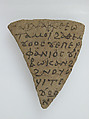 Ostrakon with a Letter, Pottery fragment with ink inscription, Coptic