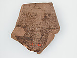 Ostrakon, Pottery fragment with ink inscription, Coptic
