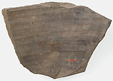 Ostrakon, Pottery fragment with ink inscription, Coptic