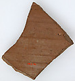 Ostrakon, Pottery fragment with ink inscription, Coptic