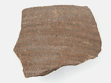 Ostrakon with a Letter Regarding the Will of Apa Victor, Pottery fragment with ink inscription, Coptic