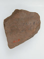 Ostrakon with a Letter to Pesenthius, Pottery fragment with ink inscription, Coptic