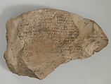 Ostrakon with a Homily by Athanasius, Limestone with ink inscription, Coptic