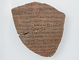 Ostrakon with a Letter to John and Enoch, Pottery fragment with ink inscription, Coptic