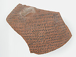 Ostrakon with Text from the Biography of Severus of Antioch, Pottery fragment with ink inscription, Coptic