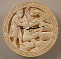 Game Piece with Hercules Throwing Diomedes to His Man-Eating Horses, Elephant ivory, German