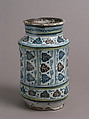 Pharmacy Jar, Tin-glazed earthenware, Italian