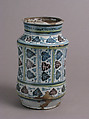 Pharmacy Jar, Tin-glazed earthenware, Italian