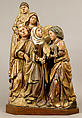 Virgin, Saint John, and Three Holy Women from a Crucifixion, Oak with polychromy and  gilding, South Netherlandish