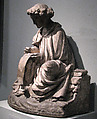 Saint John on Patmos, Limestone, originally polychromed., French