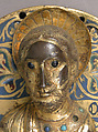 Saint James the Great, Copper-gilt, champlevé enamel, turquoise, cabochons, French