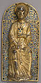 Saint James the Great, Copper-gilt, champlevé enamel, turquoise, cabochons, French