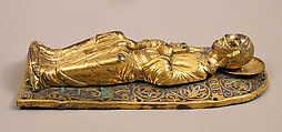 Saint James the Great, Copper-gilt, champlevé enamel, turquoise, cabochons, French