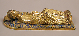Saint James the Great, Copper-gilt, champlevé enamel, turquoise, cabochons, French