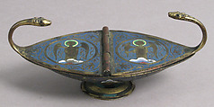 Incense Boat, Champlevé enamel, copper-gilt, French