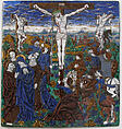 Plaque with the Crucifixion, Monvaerni, Painted enamel, copper, French
