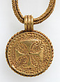 Gold Necklace with Pendant Cross, Gold, Byzantine
