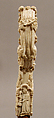 Crozier Head with Double Enthroned Christ, Elephant ivory with traces of modern paint and gilding, Italian