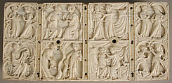Box with Scenes from the Romance, “The Chatelaine de Vergy”, Elephant ivory, modern wood core, French