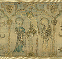 Crucifixion flanked by Saints, Silk, British