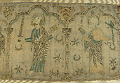 Crucifixion flanked by Saints, Silk, British