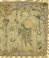 Crucifixion flanked by Saints, Silk, British