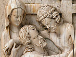 Plaque with the Descent from the Cross, Elephant ivory, whale bone, traces of paint, and gilding, French