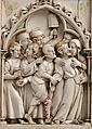 Folding Devotional Shrine with Scenes from Christ's Passion, Elephant Ivory, with modern paint, gilding, and metal mounts, French or German