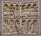 Diptych with Scenes from the Passion, Elephant ivory with metal mounts, French
