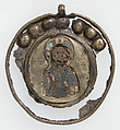 Medallion from pendant, Cloisonné enamel, gold alloyed with silver, Ukranian