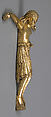 Crucified Christ, Copper alloy, gilt, German