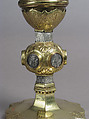 Reliquary, Copper-gilt, silver, rock crystal, Italian