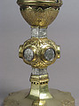 Reliquary, Copper-gilt, silver, rock crystal, Italian