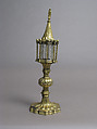 Reliquary, Copper-gilt, rock crystal, silver and niello plaque, Italian