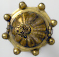 Reliquary, Copper-gilt, rock crystal, silver and niello plaque, Italian