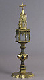 Reliquary, Basse taille enamel, silver, copper-gilt, glass, Italian