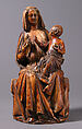 Seated Virgin & Child, Elephant ivory, stain, French