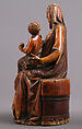 Seated Virgin & Child, Elephant ivory, stain, French