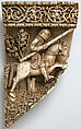 Fragment with Knight on Horseback, Elephant ivory, European (Medieval style)