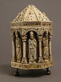 Tower Reliquary with Eight Apostles and the Symbols of the Four Evangelists, Bone, gilt copper alloy, wood core, German