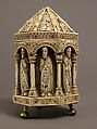 Tower Reliquary with Eight Apostles and the Symbols of the Four Evangelists, Bone, gilt copper alloy, wood core, German