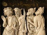Fragments of a Crucifixion, Elephant ivory, velvet pasteboard, French or South Netherlandish