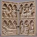 Diptych with Scenes from the Lives of Jesus and Mary, Elephant ivory with metal mounts, French