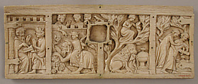 Panel from a Box with Scenes from Romance Literature, Elephant ivory, French