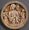 Roundel with the Virgin Mary, Saint John, and Angels, Elephant ivory, European (Medieval style)