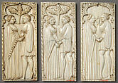 Plaque with a Pair of Lovers, Elephant ivory, North Italian